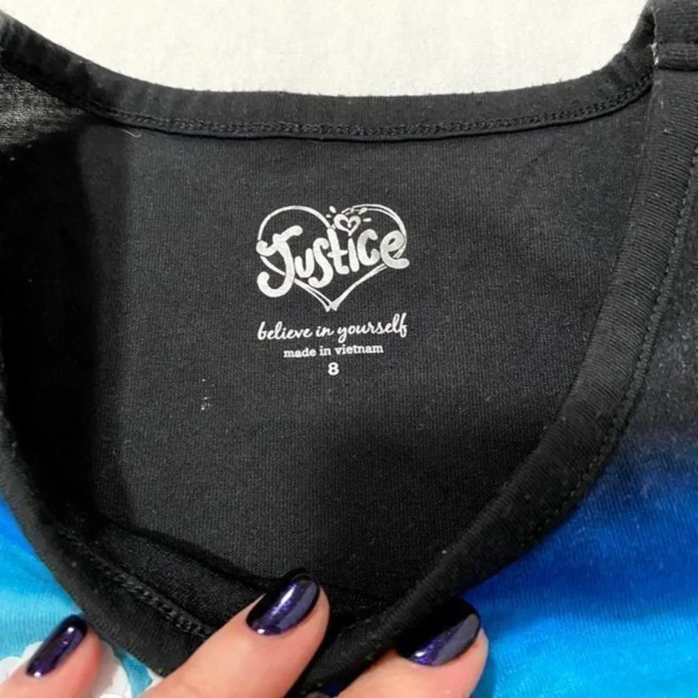 Justice Girls NYC Black Green Sleeveless Top Size 8‎